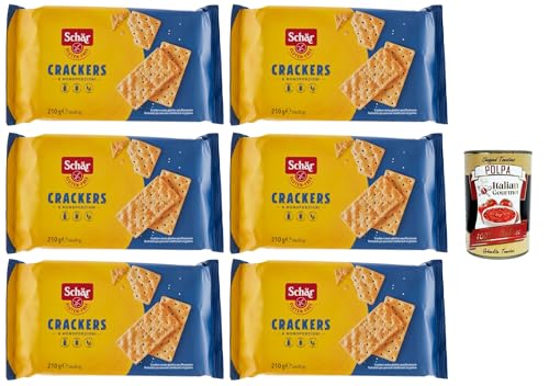 Schär Crackers senza Glutine, Glutenfreie Cracker. Speziell für Menschen mit Glutenunverträglichkeit entwickelt, 6x 210g + Italian Gourmet polpa 400g Schär Crackers senza Glutine, Glutenfreie Cracker. Speziell für Menschen mit Glutenunverträglichkeit entwickelt, 6x 210g + Italian Gourmet polpa 400g von Italian Gourmet E.R.