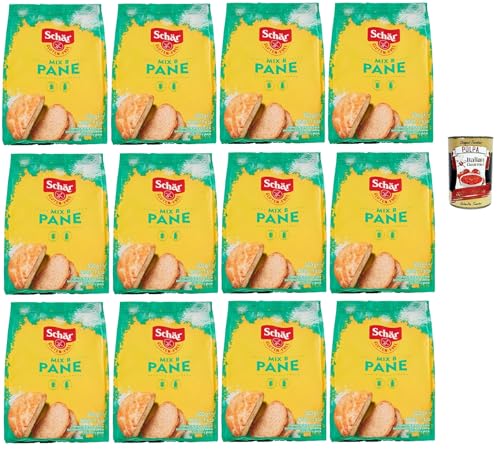 Schär Mix Pane - Mix B Preparato per Pane e Impasti Lievitati senza Glutine, Mischen Sie für Brot, bereit zum gekochten, glutenfreien Teig, 12x 500g + Italian Gourmet polpa 400g Schär Mix Pane - Mix B Preparato per Pane e Impasti Lievitati senza Glutine, Mischen Sie für Brot, bereit zum gekochten, glutenfreien Teig, 12x 500g + Italian Gourmet polpa 400g von Italian Gourmet E.R.