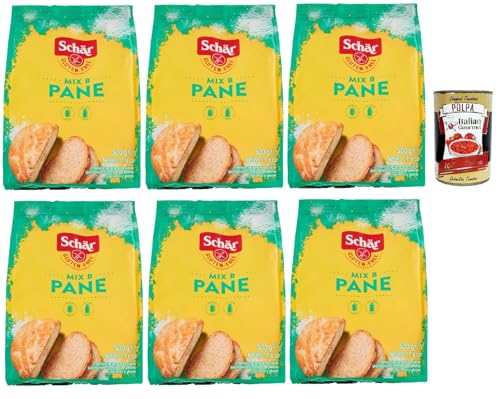 Schär Mix Pane - Mix B Preparato per Pane e Impasti Lievitati senza Glutine, Mischen Sie für Brot, bereit zum gekochten, glutenfreien Teig, 6x 500g + Italian Gourmet polpa 400g Schär Mix Pane - Mix B Preparato per Pane e Impasti Lievitati senza Glutine, Mischen Sie für Brot, bereit zum gekochten, glutenfreien Teig, 6x 500g + Italian Gourmet polpa 400g von Italian Gourmet E.R.