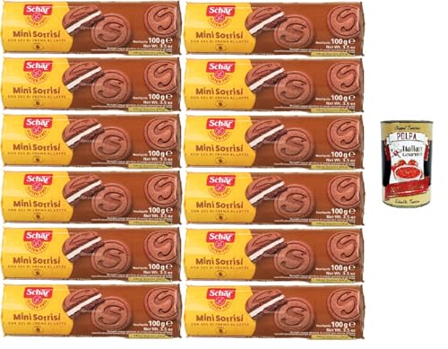 Schar, Mini Sorrisi, Biscotti senza glutine al cacao con crema al latte Mini Sorrisi, glutenfreie Kakaokekse mit Milchcreme 12x100gr + Italian Gourmet polpa 400g Schar, Mini Sorrisi, Biscotti senza glutine al cacao con crema al latte Mini Sorrisi, glutenfreie Kakaokekse mit Milchcreme 12x100gr + Italian Gourmet polpa 400g von Italian Gourmet E.R.