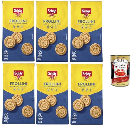 Schar Frollini Gluten-Free Shortbread Cookies, Glutenfreie Shortbread-Kekse – gentechnikfrei, laktosefrei, ohne Konservierungsstoffe, 6x 200g + Italian Gourmet polpa 400g Schar Frollini Gluten-Free Shortbread Cookies, Glutenfreie Shortbread-Kekse – gentechnikfrei, laktosefrei, ohne Konservierungsstoffe, 6x 200g + Italian Gourmet polpa 400g von Italian Gourmet E.R.