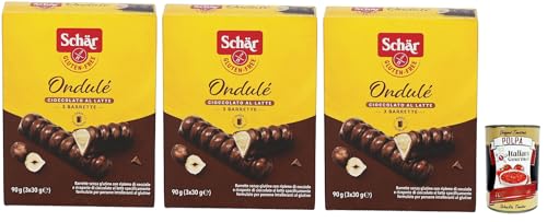 Schar Ondulè, glutenfrei riegel Schokoladen- und Haselnuss, gluten free chocolate and hazelnut bar, 3x 90g + Italian Gourmet polpa 400g Schar Ondulè, glutenfrei riegel Schokoladen- und Haselnuss, gluten free chocolate and hazelnut bar, 3x 90g + Italian Gourmet polpa 400g von Italian Gourmet E.R.