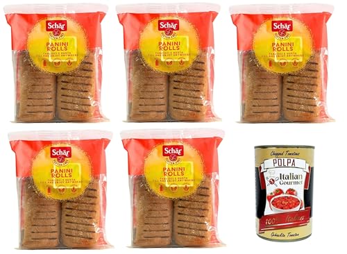 Schar Panini Rolls, das glutenfreie Brötchen zur Zubereitung leckerer Sandwiches 5x150gr + Italian gourmet polpa 400g Schar Panini Rolls, das glutenfreie Brötchen zur Zubereitung leckerer Sandwiches 5x150gr + Italian gourmet polpa 400g von Italian Gourmet E.R.