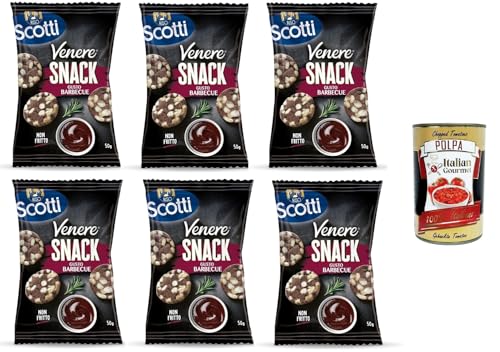 Scotti Rice Snack Venere Barbecue, brauner Reis, knuspriger und leckerer, nicht frittierter Snack für Pausen und Aperitifs, glutenfrei, 100% pflanzlich, 6x 50 g+ Italian Gourmet polpa 400g Scotti Rice Snack Venere Barbecue, brauner Reis, knuspriger und leckerer, nicht frittierter Snack für Pausen und Aperitifs, glutenfrei, 100% pflanzlich, 6x 50 g+ Italian Gourmet polpa 400g von Italian Gourmet E.R.