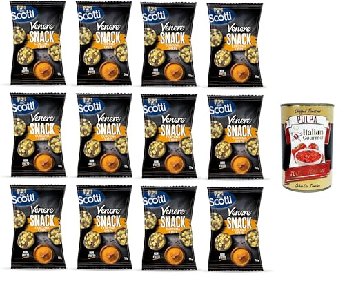 Scotti Venere Reis-Kurkuma-Pfeffer-Snack, brauner Reis, knuspriger und leckerer, nicht frittierter Snack für Pausen und Aperitifs, glutenfrei, 100% pflanzlich, 12x50 g+ Italian Gourmet polpa 400g Scotti Venere Reis-Kurkuma-Pfeffer-Snack, brauner Reis, knuspriger und leckerer, nicht frittierter Snack für Pausen und Aperitifs, glutenfrei, 100% pflanzlich, 12x50 g+ Italian Gourmet polpa 400g von Italian Gourmet E.R.