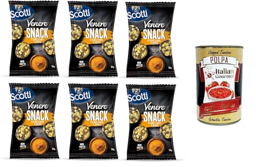 Scotti Venere Reis-Kurkuma-Pfeffer-Snack, brauner Reis, knuspriger und leckerer, nicht frittierter Snack für Pausen und Aperitifs, glutenfrei, 100% pflanzlich, 6x50 g+ Italian Gourmet polpa 400g Scotti Venere Reis-Kurkuma-Pfeffer-Snack, brauner Reis, knuspriger und leckerer, nicht frittierter Snack für Pausen und Aperitifs, glutenfrei, 100% pflanzlich, 6x50 g+ Italian Gourmet polpa 400g von Italian Gourmet E.R.