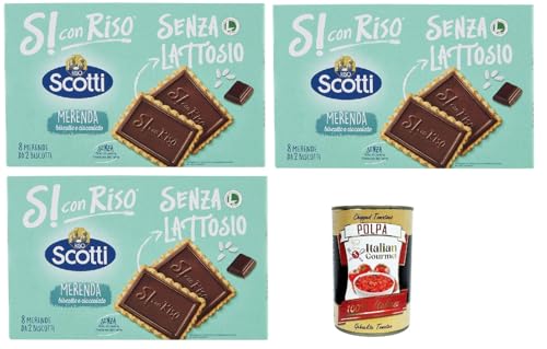 Si con Riso - Biscotto Cioco - Schoko Kekse, Laktose -freie und palmenfreie Kekse, Lactose -free biscuits 3x 200 g + Italian Gourmet polpa 400g Si con Riso - Biscotto Cioco - Schoko Kekse, Laktose -freie und palmenfreie Kekse, Lactose -free biscuits 3x 200 g + Italian Gourmet polpa 400g von Italian Gourmet E.R.