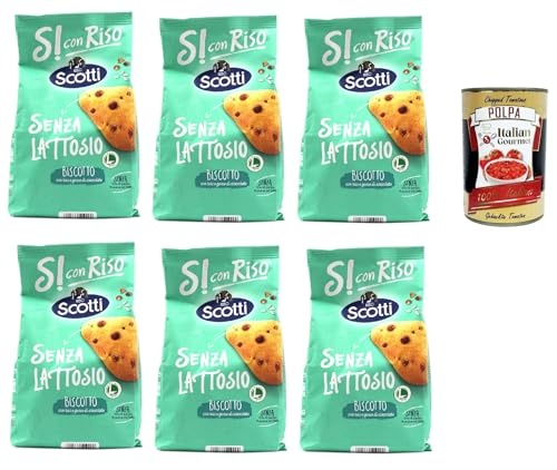 Si con Riso - Biscotto con riso e gocce di cioccolato - Kekse mit Reis und Schokoladenchips, Laktose -freie und palmenfreie Kekse, Lactose -free biscuits 6x 350 g + Italian Gourmet polpa 400g Si con Riso - Biscotto con riso e gocce di cioccolato - Kekse mit Reis und Schokoladenchips, Laktose -freie und palmenfreie Kekse, Lactose -free biscuits 6x 350 g + Italian Gourmet polpa 400g von Italian Gourmet E.R.