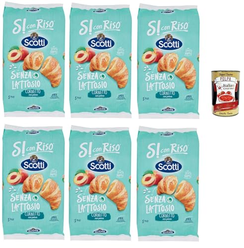 Si con Riso - Cornetti Senza Lattosio con Farcitura alla Pesca - Laktosefreie Croissants mit Pfirsichfüllung, ohne Laktose, Palmöl ohne, 6x 240g + Italian Gourmet polpa 400g Si con Riso - Cornetti Senza Lattosio con Farcitura alla Pesca - Laktosefreie Croissants mit Pfirsichfüllung, ohne Laktose, Palmöl ohne, 6x 240g + Italian Gourmet polpa 400g von Italian Gourmet E.R.