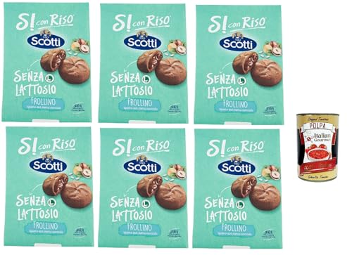 Si con Riso - Frollino Ripieno alla Crema alla Nocciola - Kekse mit Haselnusscreme gefüllt, Laktose -freie und palmenfreie Kekse, Lactose -free biscuits 6x 200 g + Italian Gourmet polpa 400g Si con Riso - Frollino Ripieno alla Crema alla Nocciola - Kekse mit Haselnusscreme gefüllt, Laktose -freie und palmenfreie Kekse, Lactose -free biscuits 6x 200 g + Italian Gourmet polpa 400g von Italian Gourmet E.R.