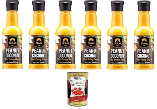 Siam Peanut Coconut Thai Satay Sauce 6 x 250 ml+ Italian Gourmet polpa 400g Siam Peanut Coconut Thai Satay Sauce 6 x 250 ml+ Italian Gourmet polpa 400g von Italian Gourmet E.R.