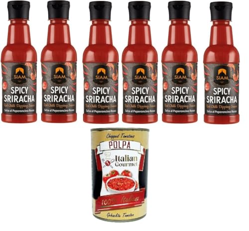 Siam Scharfe Sriracha-Rot-Chili-Dip-Sauce 6x 250 ml+ Italian Gourmet polpa 400g Siam Scharfe Sriracha-Rot-Chili-Dip-Sauce 6x 250 ml+ Italian Gourmet polpa 400g von Italian Gourmet E.R.