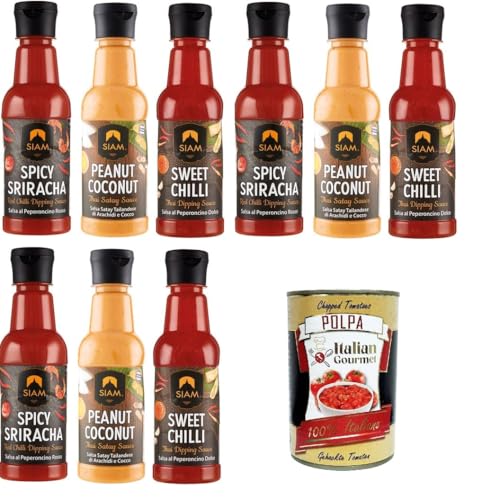 Siam Testpaket Sauce Sweet Chilly-Peanut Coconut-Spicy Sriracha 9x 250ml + Italian Gourmet polpa 400g Siam Testpaket Sauce Sweet Chilly-Peanut Coconut-Spicy Sriracha 9x 250ml + Italian Gourmet polpa 400g von Italian Gourmet E.R.