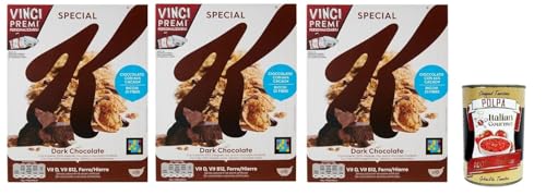 Special K, Cereals Dunkle Schokolade Reisflocken Vollkorn Weizen und Gerste mit Vitaminen und Mineralstoffen, Frühstückscerealien 3x 290g Getreideflocken + Italian Gourmet polpa 400g Special K, Cereals Dunkle Schokolade Reisflocken Vollkorn Weizen und Gerste mit Vitaminen und Mineralstoffen, Frühstückscerealien 3x 290g Getreideflocken + Italian Gourmet polpa 400g von Italian Gourmet E.R.
