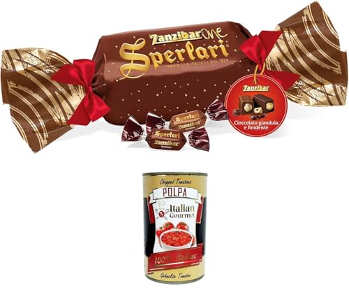 Sperlari Zanzibarone Confezione regalo Geschenkbox Verschiedene Nougats mit Gianduia und dunkler Schokolade, Schokolade,350gr + Italian Gourmet polpa 400g Sperlari Zanzibarone Confezione regalo Geschenkbox Verschiedene Nougats mit Gianduia und dunkler Schokolade, Schokolade,350gr + Italian Gourmet polpa 400g von Italian Gourmet E.R.