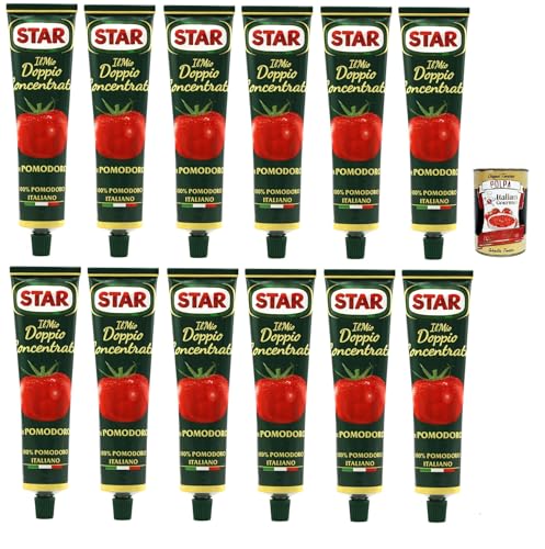 Star Doppio Concentrato di Pomodoro, Doppeltes Tomatenkonzentrat, 100% Italienische Tomate, 12x 135g Tube + Italian Gourmet Polpa di Pomodoro 400g Dose Star Doppio Concentrato di Pomodoro, Doppeltes Tomatenkonzentrat, 100% Italienische Tomate, 12x 135g Tube + Italian Gourmet Polpa di Pomodoro 400g Dose von Italian Gourmet E.R.