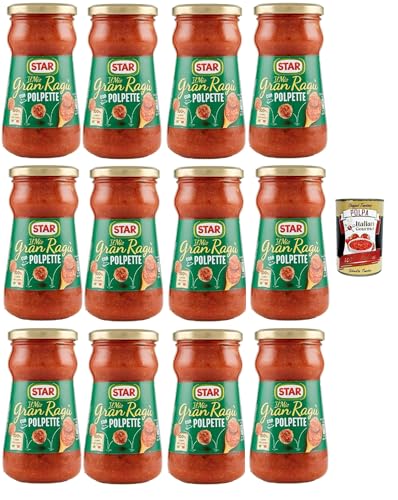 Star Il Mio Gran Ragù Con Polpette, Tomatensauce mit Schweinefleisch und Fleischbällchen, 12x 360 G + Italian Gourmet polpa 400g Star Il Mio Gran Ragù Con Polpette, Tomatensauce mit Schweinefleisch und Fleischbällchen, 12x 360 G + Italian Gourmet polpa 400g von Italian Gourmet E.R.
