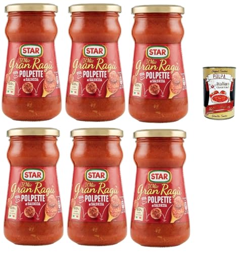 Star Il Mio Gran Ragu' con Polpette di Salsiccia,Tomatensauce mit Schweinefleisch und Wurst Frikadellen, Glas, 6x 360g + Italian Gourmet polpa 400g Star Il Mio Gran Ragu' con Polpette di Salsiccia,Tomatensauce mit Schweinefleisch und Wurst Frikadellen, Glas, 6x 360g + Italian Gourmet polpa 400g von Italian Gourmet E.R.