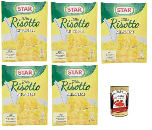 Star Il Mio Risotto Milanese, Cremiges Reis mit Safran 100% italienisch Fertiggerichte 5x 175 g + Italian Gourmet polpa 400g Star Il Mio Risotto Milanese, Cremiges Reis mit Safran 100% italienisch Fertiggerichte 5x 175 g + Italian Gourmet polpa 400g von Italian Gourmet E.R.