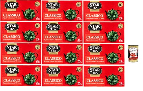 Star Tea Thè Classico, das klassische SchwarzTee, 25 Filter, eine feine Mischung mit ausgesuchten geernteten Blättern, 12x 37.5g + Italian Gourmet polpa 400g Star Tea Thè Classico, das klassische SchwarzTee, 25 Filter, eine feine Mischung mit ausgesuchten geernteten Blättern, 12x 37.5g + Italian Gourmet polpa 400g von Italian Gourmet E.R.