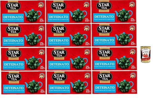 Star Tea Thè Deteinato, das entkoffeiniert SchwarzTee, 25 Filter, eine feine Mischung mit ausgesuchten geernteten Blättern, 12x 37.5g + Italian Gourmet polpa 400g Star Tea Thè Deteinato, das entkoffeiniert SchwarzTee, 25 Filter, eine feine Mischung mit ausgesuchten geernteten Blättern, 12x 37.5g + Italian Gourmet polpa 400g von Italian Gourmet E.R.