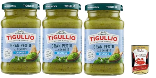 Star Tigullio GranPesto Cremoso Pesto alla Genovese mit Basilikum 3x 190g, cremig Sauce, Glutenfrei + Italian Gourmet polpa 400g Star Tigullio GranPesto Cremoso Pesto alla Genovese mit Basilikum 3x 190g, cremig Sauce, Glutenfrei + Italian Gourmet polpa 400g von Italian Gourmet E.R.
