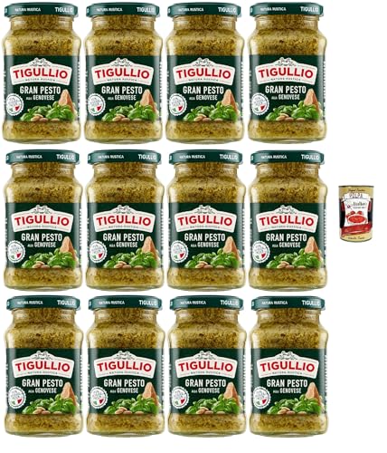 Star Tigullio GranPesto Pesto alla Genovese, pesto sauce mit 100% frisches Basilikum 12x 190g Sauce Soße + Italian Gourmet polpa 400g Star Tigullio GranPesto Pesto alla Genovese, pesto sauce mit 100% frisches Basilikum 12x 190g Sauce Soße + Italian Gourmet polpa 400g von Italian Gourmet E.R.