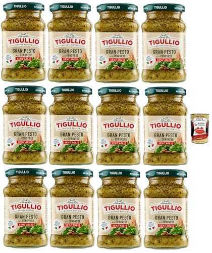 Star Tigullio GranPesto Pesto alla Genovese senz'aglio mit 100% frisches Basilikum, ohne Knoblauch, glutenfrei, 12x 190g + Italian Gourmet polpa 400g Star Tigullio GranPesto Pesto alla Genovese senz'aglio mit 100% frisches Basilikum, ohne Knoblauch, glutenfrei, 12x 190g + Italian Gourmet polpa 400g von Italian Gourmet E.R.