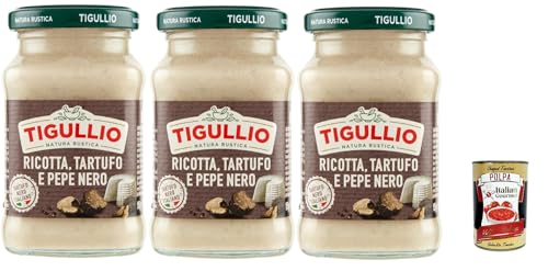 Star Tigullio GranPesto Ricotta Tartufo Pepe Nero, Ricotta Käse, Trüffel und schwarzer Pfeffer, 3x 190g Sauce Soße + Italian Gourmet polpa 400g Star Tigullio GranPesto Ricotta Tartufo Pepe Nero, Ricotta Käse, Trüffel und schwarzer Pfeffer, 3x 190g Sauce Soße + Italian Gourmet polpa 400g von Italian Gourmet E.R.