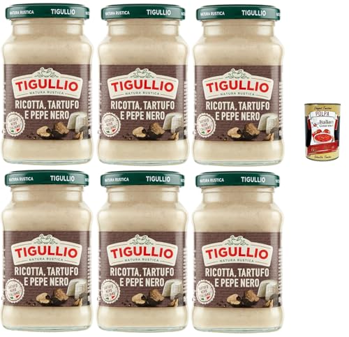 Star Tigullio GranPesto Ricotta Tartufo Pepe Nero, Ricotta Käse, Trüffel und schwarzer Pfeffer, 6x 190g Sauce Soße + Italian Gourmet polpa 400g Star Tigullio GranPesto Ricotta Tartufo Pepe Nero, Ricotta Käse, Trüffel und schwarzer Pfeffer, 6x 190g Sauce Soße + Italian Gourmet polpa 400g von Italian Gourmet E.R.