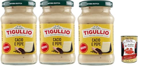 Star Tigullio sugo Cacio und Pepe -Sauce mit Pecorino Romano Dop creme. Glutenfrei, 3x 185g + Italian Gourmet polpa 400g Star Tigullio sugo Cacio und Pepe -Sauce mit Pecorino Romano Dop creme. Glutenfrei, 3x 185g + Italian Gourmet polpa 400g von Italian Gourmet E.R.