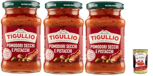 Star Tigullio: "Gran Pesto Pomodori Secchi e Pistacchi" getrocknete Tomaten und Pistazien Pesto – 3x 190g + Italian Gourmet polpa 400g Star Tigullio: "Gran Pesto Pomodori Secchi e Pistacchi" getrocknete Tomaten und Pistazien Pesto – 3x 190g + Italian Gourmet polpa 400g von Italian Gourmet E.R.