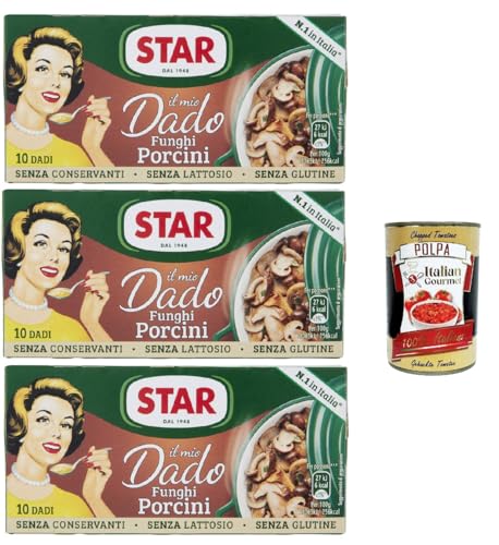 Star dado funghi porcini brodo Steinpilze Suppenwürfel Brühe 10 pz. 3x 100g + Italian Gourmet polpa 400g Star dado funghi porcini brodo Steinpilze Suppenwürfel Brühe 10 pz. 3x 100g + Italian Gourmet polpa 400g von Italian Gourmet E.R.