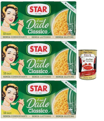 Star il mio Dado Classico 10 Dadi, Suppenwürfel Brühe klassisch reich an Geschmack, 3x 100 g + Italian Gourmet polpa 400g Star il mio Dado Classico 10 Dadi, Suppenwürfel Brühe klassisch reich an Geschmack, 3x 100 g + Italian Gourmet polpa 400g von Italian Gourmet E.R.