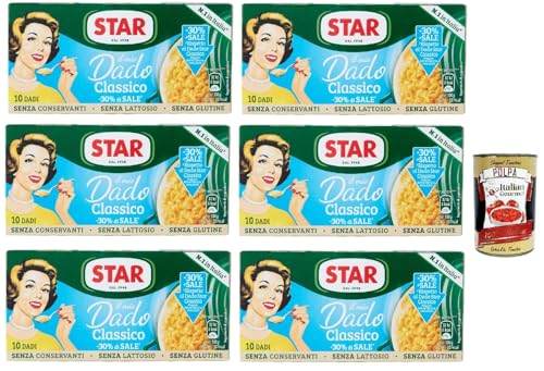 Star il mio Dado Classico -30% di Sale 10 Dadi, Suppenwürfel Brühe klassisch reich an Geschmack mit -30% salz, 6x 100 g + Italian Gourmet polpa 400g Star il mio Dado Classico -30% di Sale 10 Dadi, Suppenwürfel Brühe klassisch reich an Geschmack mit -30% salz, 6x 100 g + Italian Gourmet polpa 400g von Italian Gourmet E.R.