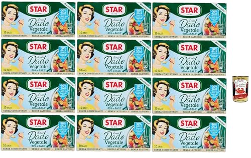 Star il mio Dado Vegetale -30% di Sale 10 Dadi, Suppenwürfel Brühe mit 9 Gemüsesorte reich an Geschmack mit -30% salz, 12x 100 g + Italian Gourmet polpa 400g Star il mio Dado Vegetale -30% di Sale 10 Dadi, Suppenwürfel Brühe mit 9 Gemüsesorte reich an Geschmack mit -30% salz, 12x 100 g + Italian Gourmet polpa 400g von Italian Gourmet E.R.