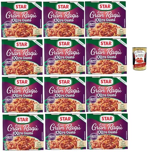 Star il mio Gran Ragù Extra Gusto mit 100% italienischem Fleisch, N.1 in Italien, 12x Packung mit 2 Dosen à 180g + Italian Gourmet polpa 400gr Star il mio Gran Ragù Extra Gusto mit 100% italienischem Fleisch, N.1 in Italien, 12x Packung mit 2 Dosen à 180g + Italian Gourmet polpa 400gr von Italian Gourmet E.R.