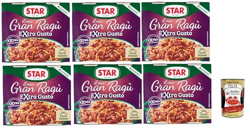 Star il mio Gran Ragù Extra Gusto mit 100% italienischem Fleisch, N.1 in Italien, 6x Packung mit 2 Dosen à 180g + Italian Gourmet polpa 400gr Star il mio Gran Ragù Extra Gusto mit 100% italienischem Fleisch, N.1 in Italien, 6x Packung mit 2 Dosen à 180g + Italian Gourmet polpa 400gr von Italian Gourmet E.R.