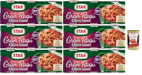 Star il mio Gran Ragù Extra Gusto mit 100% italienischem Fleisch, N.1 in Italien, 6x Packung mit 3 Dosen à 100g + Italian Gourmet polpa 400gr Star il mio Gran Ragù Extra Gusto mit 100% italienischem Fleisch, N.1 in Italien, 6x Packung mit 3 Dosen à 100g + Italian Gourmet polpa 400gr von Italian Gourmet E.R.
