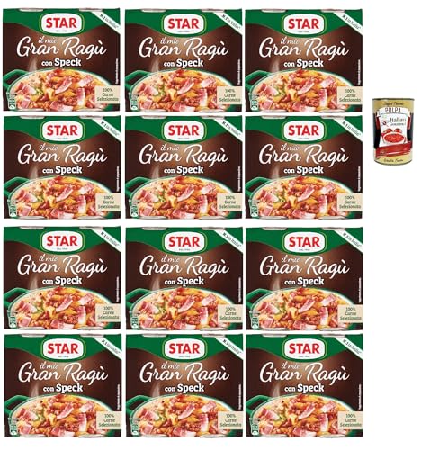 Star il mio Gran Ragù con geräucherter Schinken, mit 100% italienischem Fleisch, N.1 in Italien, 12x Packung mit 2 Dosen à 180g + Italian Gourmet polpa 400gr Star il mio Gran Ragù con geräucherter Schinken, mit 100% italienischem Fleisch, N.1 in Italien, 12x Packung mit 2 Dosen à 180g + Italian Gourmet polpa 400gr von Italian Gourmet E.R.