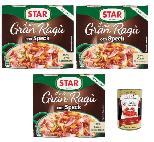 Star il mio Gran Ragù con geräucherter Schinken, mit 100% italienischem Fleisch, N.1 in Italien, 3x Packung mit 2 Dosen à 180g + Italian Gourmet polpa 400gr Star il mio Gran Ragù con geräucherter Schinken, mit 100% italienischem Fleisch, N.1 in Italien, 3x Packung mit 2 Dosen à 180g + Italian Gourmet polpa 400gr von Italian Gourmet E.R.
