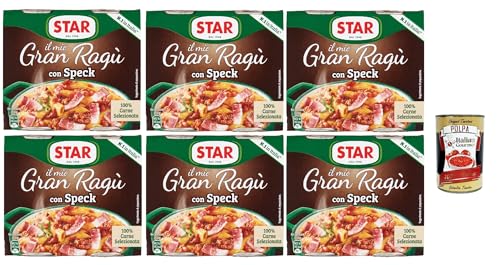 Star il mio Gran Ragù con geräucherter Schinken, mit 100% italienischem Fleisch, N.1 in Italien, 6x Packung mit 2 Dosen à 180g + Italian Gourmet polpa 400gr Star il mio Gran Ragù con geräucherter Schinken, mit 100% italienischem Fleisch, N.1 in Italien, 6x Packung mit 2 Dosen à 180g + Italian Gourmet polpa 400gr von Italian Gourmet E.R.