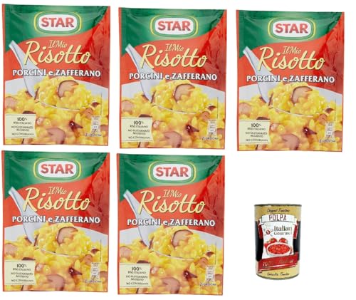 Stra Il Mio Risotto Porcini E Zafferano, cremiges Reis mit Steinpilze und Safran 5x 175g 100% italienisch Fertiggerichte + Italian Gourmet polpa 400g Stra Il Mio Risotto Porcini E Zafferano, cremiges Reis mit Steinpilze und Safran 5x 175g 100% italienisch Fertiggerichte + Italian Gourmet polpa 400g von Italian Gourmet E.R.