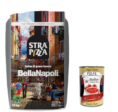 Strapizza Bella Napoli Argento, farina di grano tenero, tipo "0", Pizzamehl fur pizza, Mehl 10kg + Italian Gourmet polpa 400g Strapizza Bella Napoli Argento, farina di grano tenero, tipo "0", Pizzamehl fur pizza, Mehl 10kg + Italian Gourmet polpa 400g von Italian Gourmet E.R.