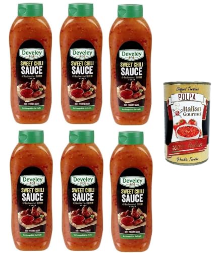Süße Chili-Sauce, scharfe Chili-Pfeffer-Sauce, 6 x 875 ml + Italian Gourmet polpa 400g Süße Chili-Sauce, scharfe Chili-Pfeffer-Sauce, 6 x 875 ml + Italian Gourmet polpa 400g von Italian Gourmet E.R.