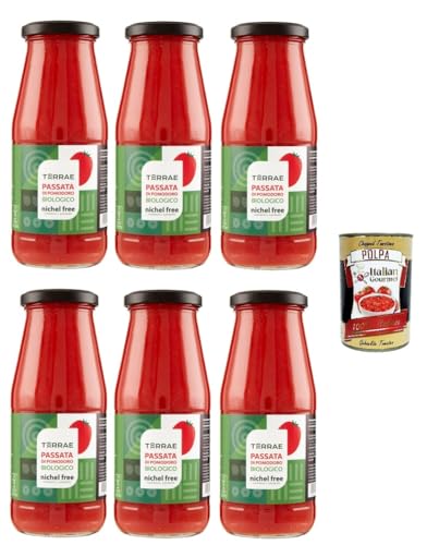 TERRAE Nickelfreies Tomatenpüree 6x420 GR Produkt mit niedrigem Nickelgehalt (≤ 0,03 mg/kg) + Italian Gourmet polpa 400g von Italian Gourmet E.R.