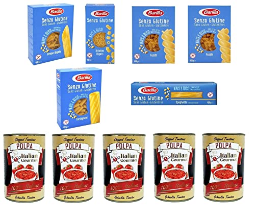 TESTPAKET Barilla senza Glutine Glutenfrei pasta nudeln 6 x 400G und Italian Gourmet Polpa di pomodoro Fein gehacktes Tomatenmark 5x 400g TESTPAKET Barilla senza Glutine Glutenfrei pasta nudeln 6 x 400G und Italian Gourmet Polpa di pomodoro Fein gehacktes Tomatenmark 5x 400g von Italian Gourmet E.R.
