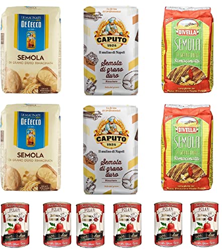 TESTPAKET De Cecco Divella Caputo Semola Hartweizengrieß 6x 1kg + Italian Gourmet 100% italienische geschälte Tomaten dosen 6x 400g TESTPAKET De Cecco Divella Caputo Semola Hartweizengrieß 6x 1kg + Italian Gourmet 100% italienische geschälte Tomaten dosen 6x 400g von Italian Gourmet E.R.
