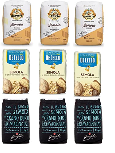 TESTPAKET Garofalo De Cecco Caputo Semola Grano Duro Rimacinata Hartweizengries 9x 1kg + Italian Gourmet polpa 400g von Italian Gourmet E.R.