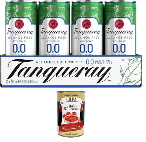 Tanqueray 0.0 - Premix Gin & Tonic Zero, Packung mit 12 250-ml-Dosen+ Italian Gourmet polpa 400g Tanqueray 0.0 - Premix Gin & Tonic Zero, Packung mit 12 250-ml-Dosen+ Italian Gourmet polpa 400g von Italian Gourmet E.R.